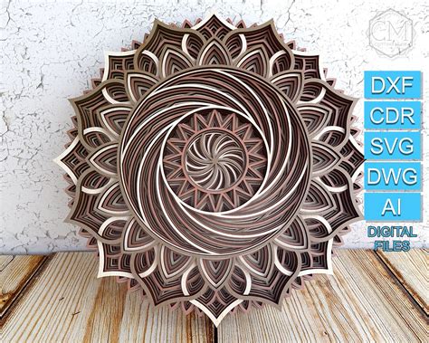 Multilayer Mandala SVG For Cricut Laser Cut Mandala Design Mandala SVG