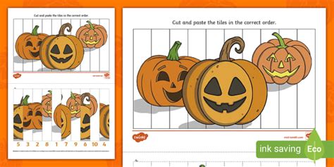 Pumpkins Puzzle Strips Activity Sheet L Enseignant A Fait