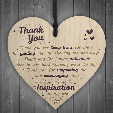 Thank You For Being There Wood Heart Love Friendship Plaque Thank You T Sign 5060585001934 Ebay