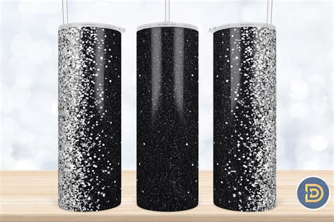 Black Tumbler Glitter Sublimation Oz Graphic By Drizzle Designs