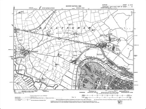 Billingham Haverton Hill Old Map Durham 1899 51nw Repro Ebay