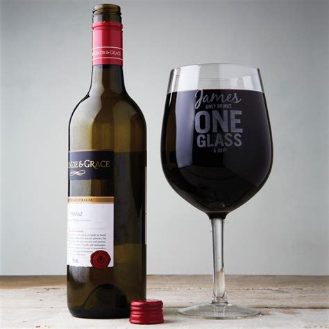 Personalised Just One Glass Bottle Of Wine Glass Hardtofind