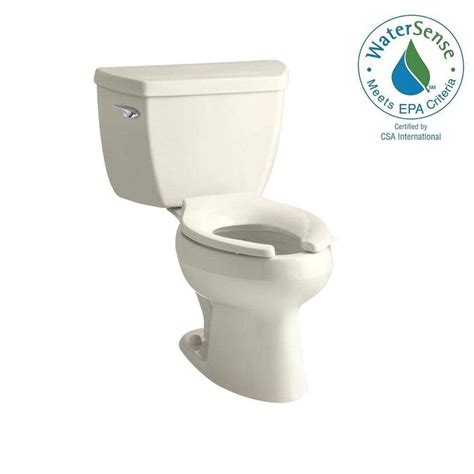 Kohler Wellworth Classic 2 Piece 1 0 Gpf Single Flush Elongated Toilet In Biscuit K 3531 T 96