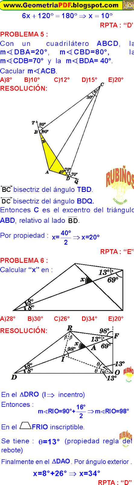 Puntos Notables En El Tri Ngulo Ejercicios Resueltos Pdf