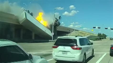 Dash Camera One Dead After Semi Truck Flies Off Overpass In Allen