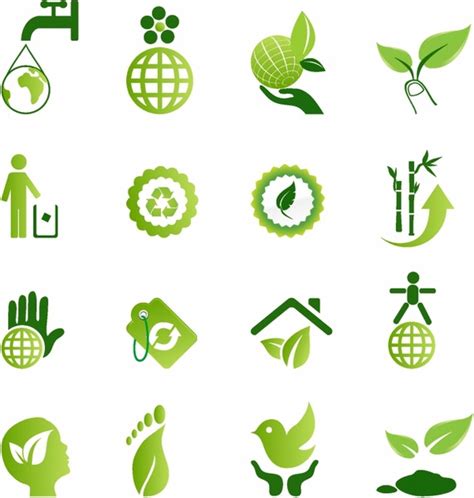 Green Environmental Icons Vectors Images Graphic Art Designs In