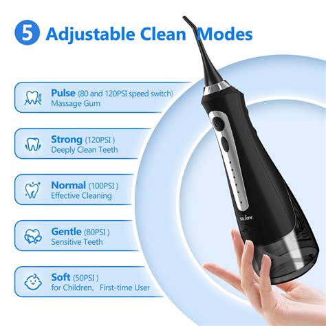 Buy Sejoy Cordless Water Flosser Dental Oral Irrigator 5 Modes 8 Jet