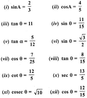 Rd Sharma Class Solutions Chapter Trigonometric Ratios Ex