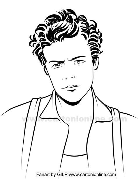 Desenho De Harry Styles 02 De One Direction Para Colorir