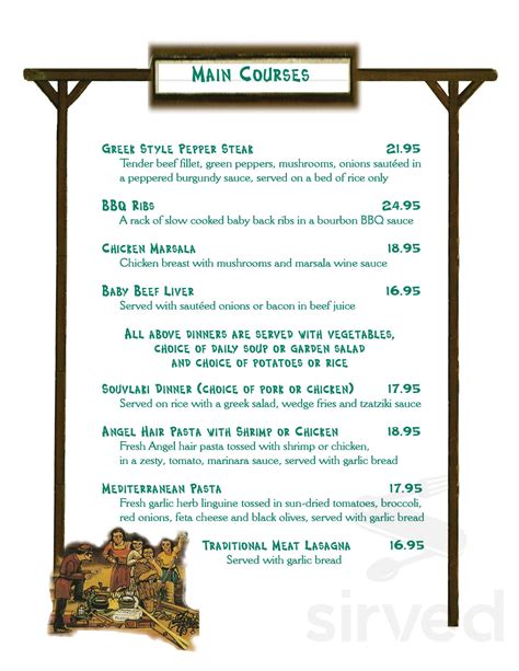 Trappers Choice Restaurant Menu In Parry Sound Ontario Canada