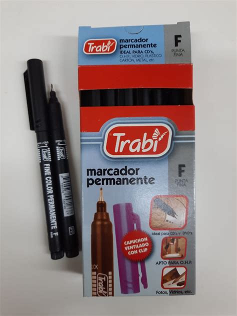 Marcador Permanente Punta Fina X12 Trabi Malka Distribuciones