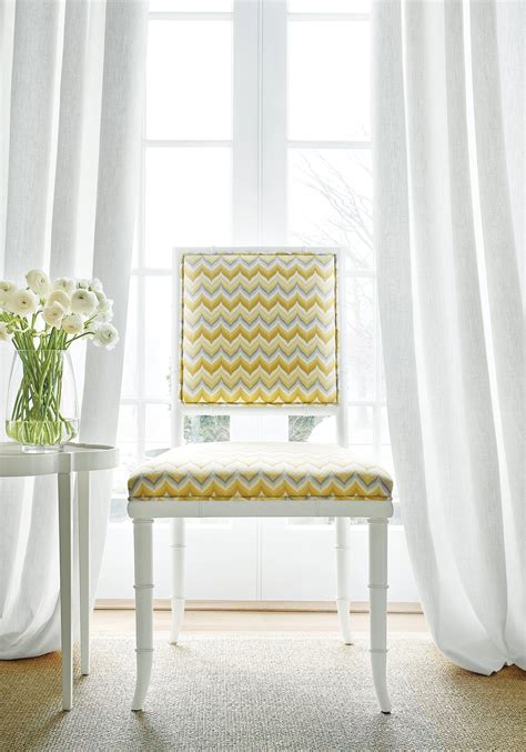 Dairen Chair from Thibaut Fine Furniture in Miura woven fabric in Lemon ...