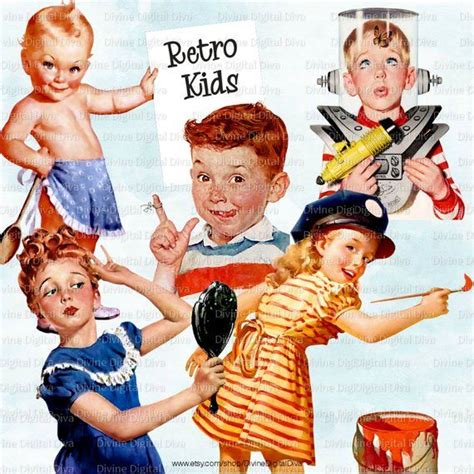 Pin By Cris Coleman On Retro And Vintage Drawings Of Children Retro