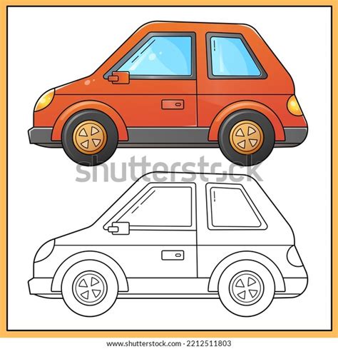 Coloring Page Outline Cartoon Passenger Car Stock Vector (Royalty Free ...