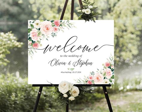 Wedding Welcome Sign Wedding Signs Flowers Welcome Sign - Etsy