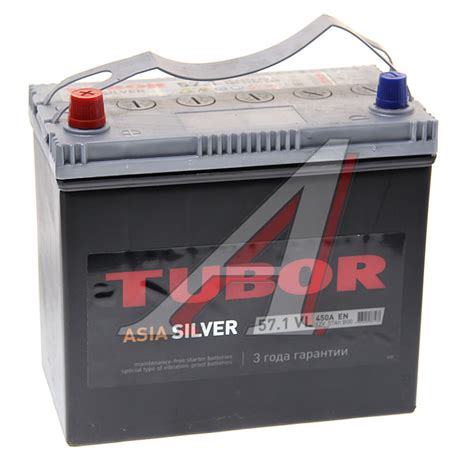 Аккумулятор TUBOR Asia Silver 57А/ч - 6СТ57(1) B24R - купить в ...