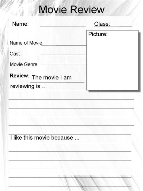 Movie Worksheet For Students