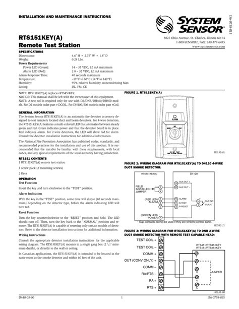 System Sensor Duct Detector D4120 Wiring Diagram Duct Detect