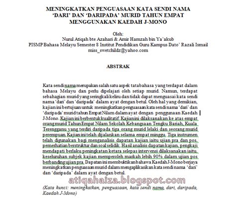 Contoh Cara Penulisan Prosiding Dalam Kajian Tindakan Atiqah Aiza