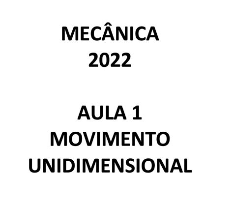 E Aulas Da Usp Aula Sobre Movimento Unidimensional