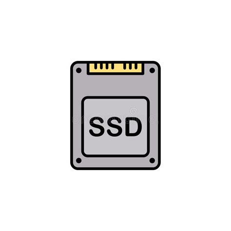 S mbolo Plano De La Muestra Del Icono Del Vector Del SSD Ilustración