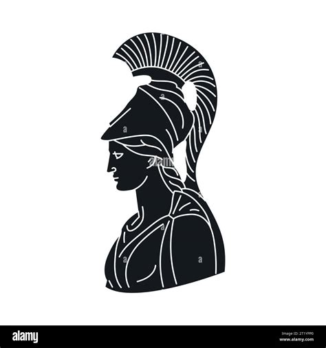 Statue of Athena black concept. Ancient Greek goddess isolated on black ...