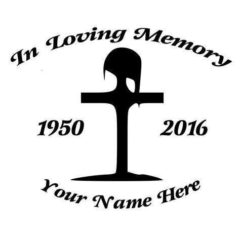 In Loving Memory Fallen Soldier Cross Die Cut Decal Car Window