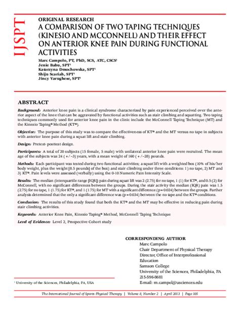 Pdf A Comparison Of Two Taping Techniques Kinesio And Mcconnell And