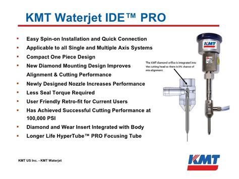 KMT Waterjet Streamline Pro 90kpsi Cutting