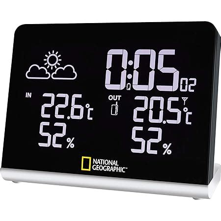 National Geographic Transparent Station météo Radio Noir Amazon fr