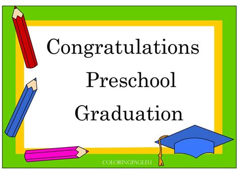 Preschool graduation certificate free – Coloring Page