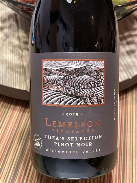 2019 Lemelson Vineyards Pinot Noir Thea S Selection USA Oregon