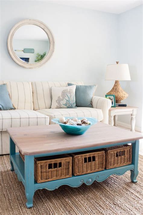 coastal living room coffee table elevate  beach inspired space