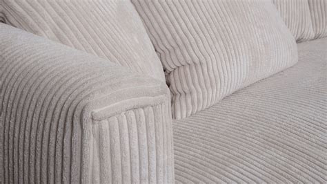 Canap Places En Velours Cotel Beige Coussins Denver Homifab