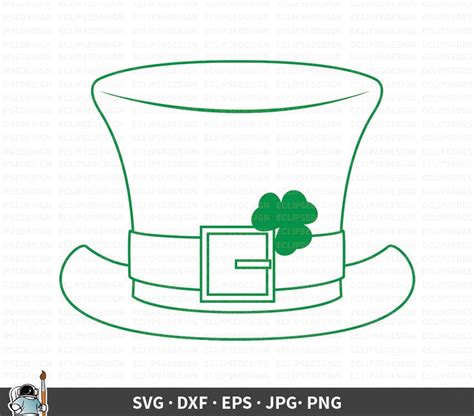 Leprechaun Hat Svg St Patricks Day Vector Ireland Etsy