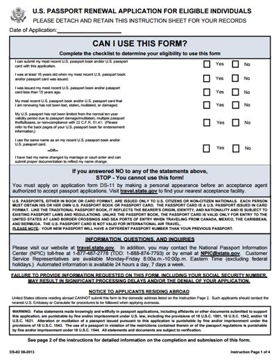 Passport Renewal Ds 82 2013 2016 Edit Forms Online Pdfformpro