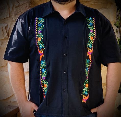 Mexican Guayabera M L Xlmens Guayabera Mexican Wedding Etsy