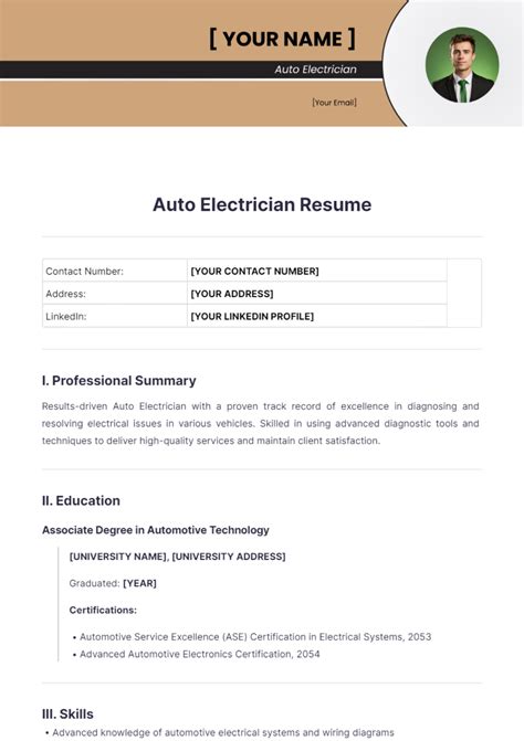 Resume Format For Iti Aircondetioner Technecian