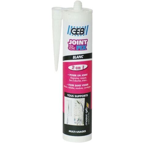 Joint Fix Mastic Cartouche De 280ml Blanc Geb 590505