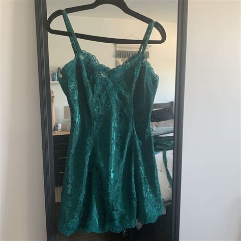 Victoria Secret Vintage Emerald Green Small Slip Dress Gem