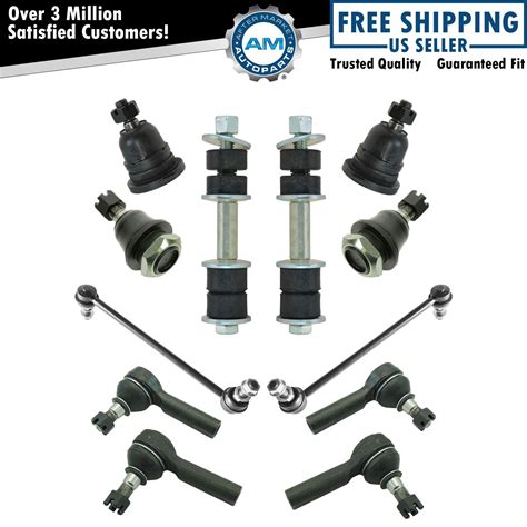 12 Piece Upper Lower Ball Joints Inner Outer Tie Rod End Sway Bar Link Set Ebay