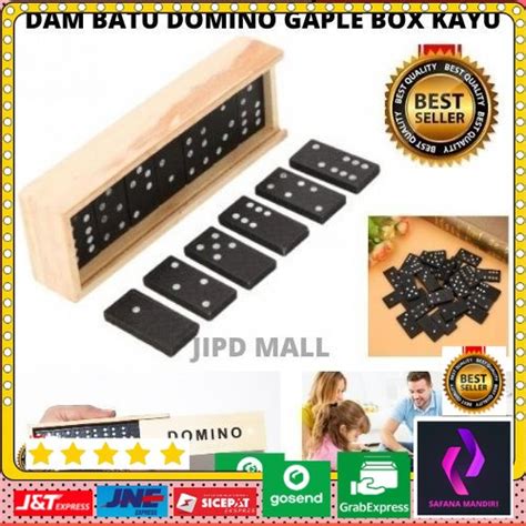 Jual Kartu Dam Batu Gaple Domino Box Kayu Set Exclusive Shopee