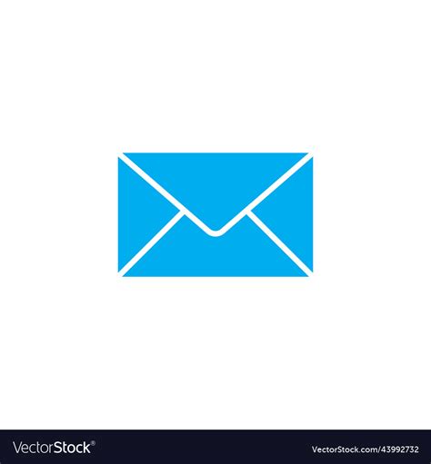 Blue email abstract solid icon Royalty Free Vector Image