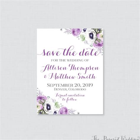 Purple Save the Date - Etsy