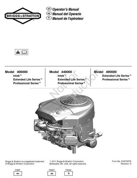 Briggs Stratton Extended Life Series Operator S Manual Pdf