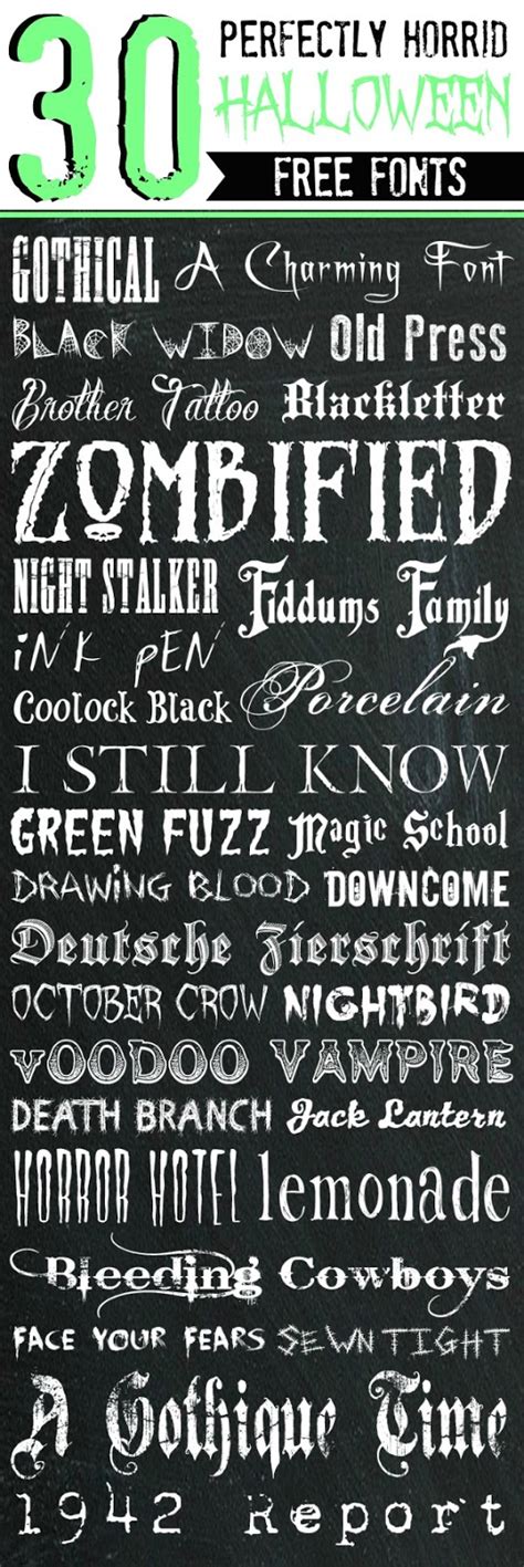 30 Halloween Fonts - The Crafted Sparrow