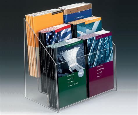 Tiered Brochure Racks Literature Holder For Wide Leaflets