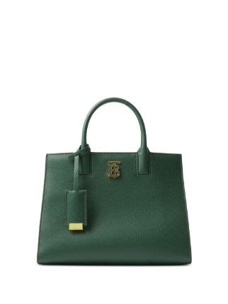 Burberry Mini Frances Leather Tote Bag Green Farfetch Au