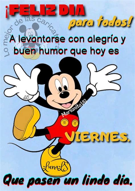 Feliz Viernes Mickey Buenos Dias Con Humor Felicitaciones De Buenos