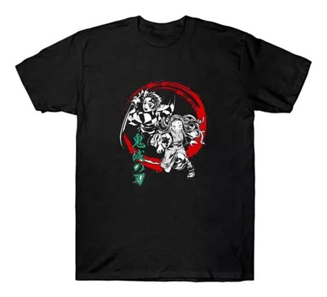 Remera Negra Demon Slayer Nezuko Y Tanjiro Logo Algodón 100 MercadoLibre